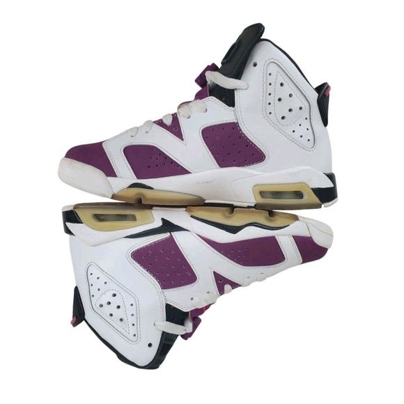 Air Jordan 6 Retro Grape Athletic Shoes Youth 4Y Womens 5.5 Purple White Sneaker - Picture 11 of 16